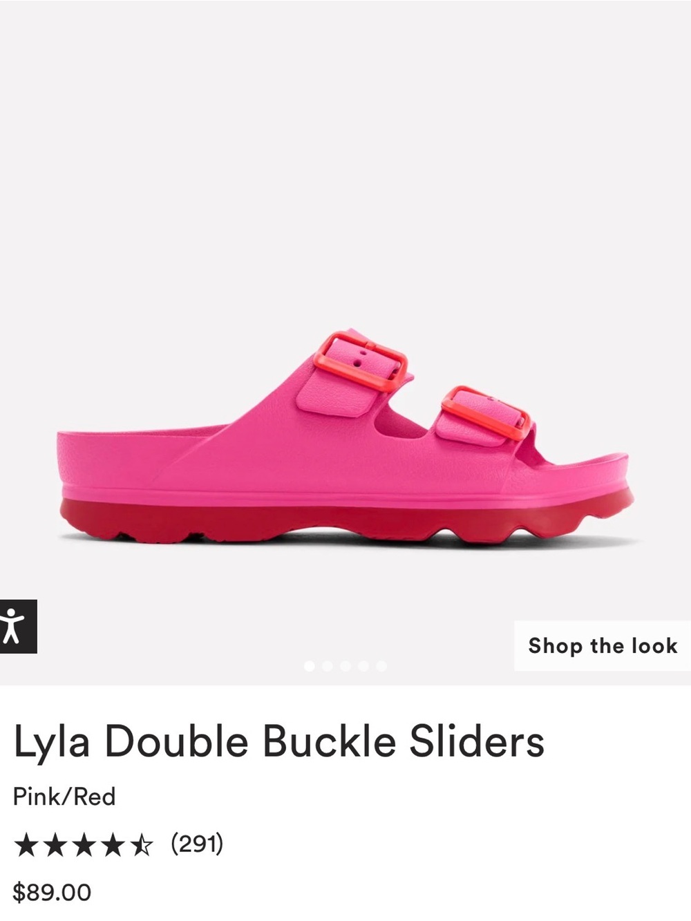 Boden Lyla Double Buckle Sliders in Pink and Red
